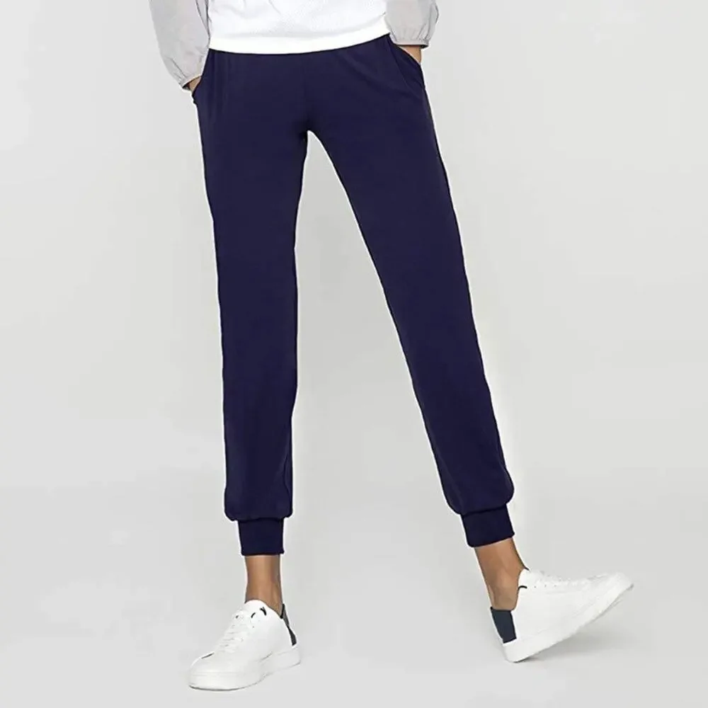 Women's Navy Joggers Drawstring Lounge Pants with Pockets Size Large
